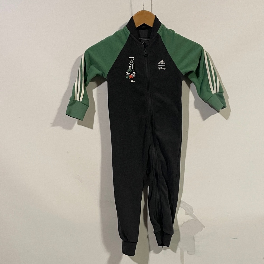 Adidas Disney Kids One Piece Footie - Black and Green